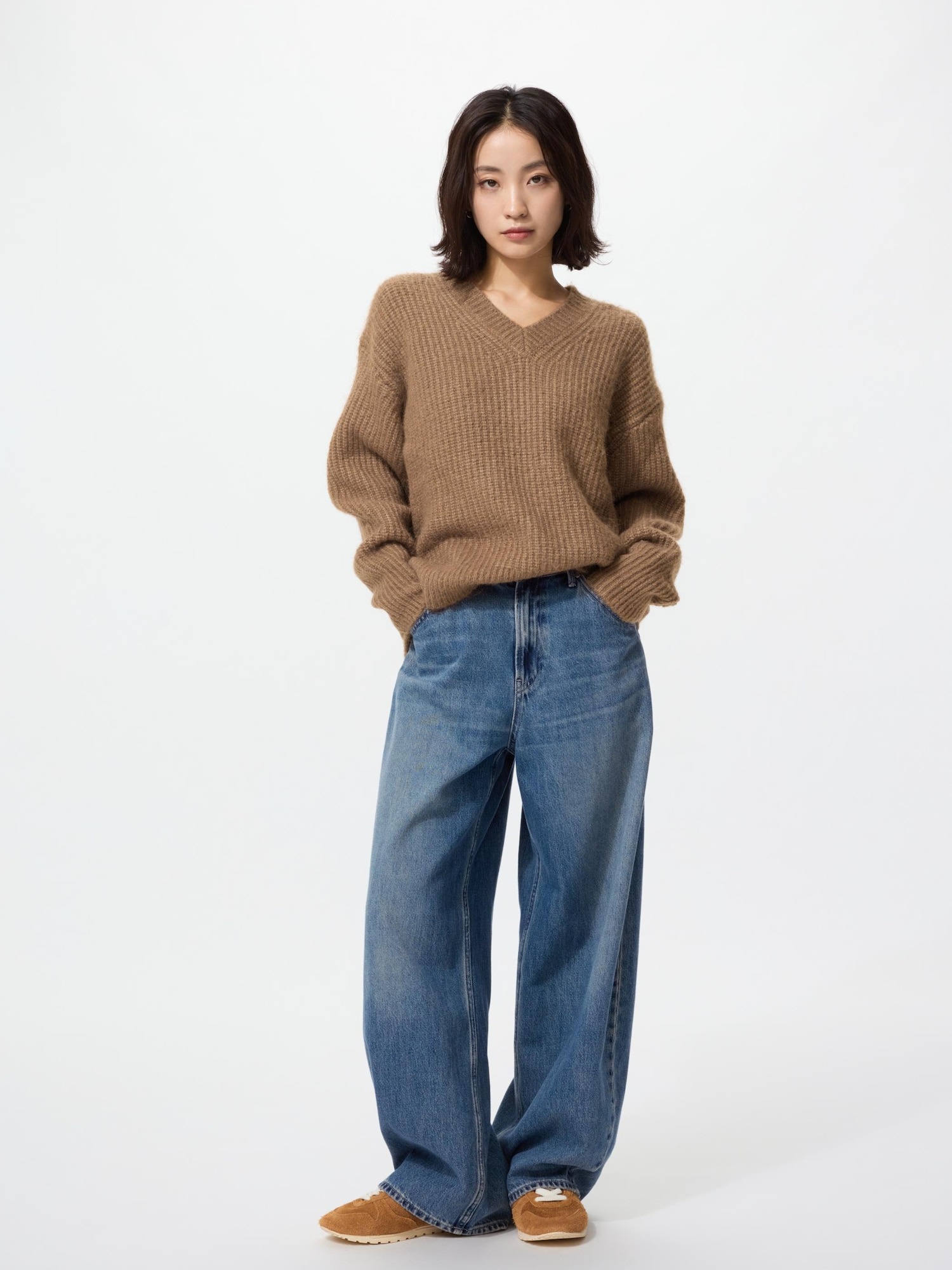 유니클로 배기 커브진 곡선 데님 (짧은기장) [26SS] 여성 봄가을 청바지 6컬러 이미지 7