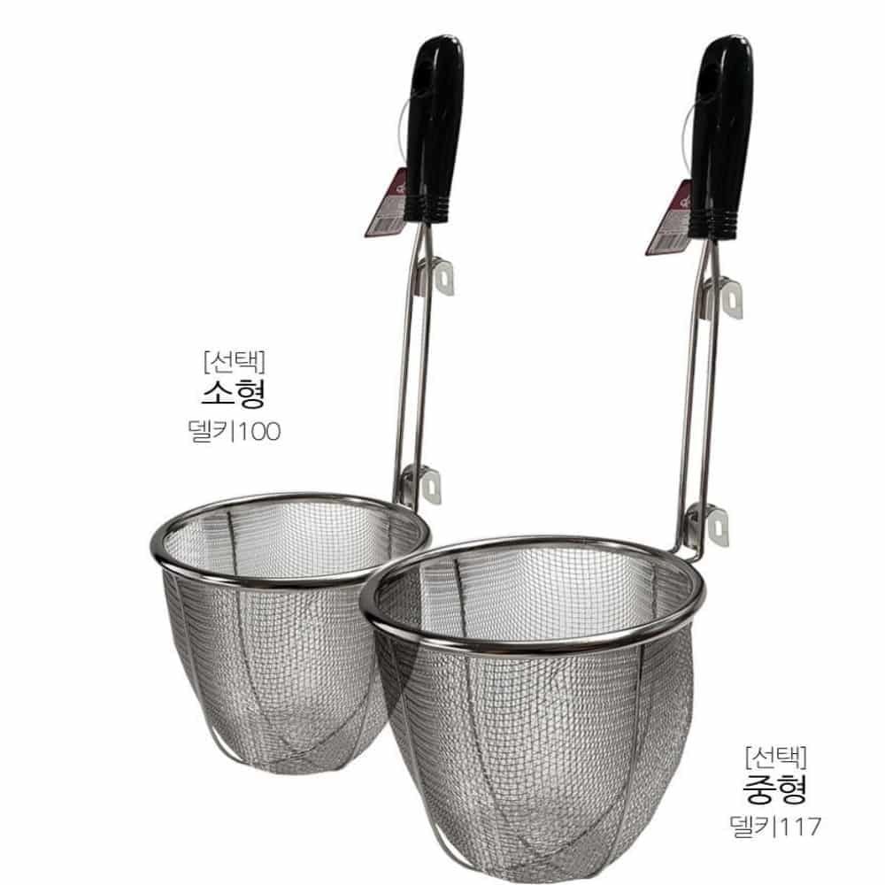스텐 타공 중량망 조리용 건지기망 된장 국물망 스텐레스 소품 정리망 소형 델키100 - 메인 이미지