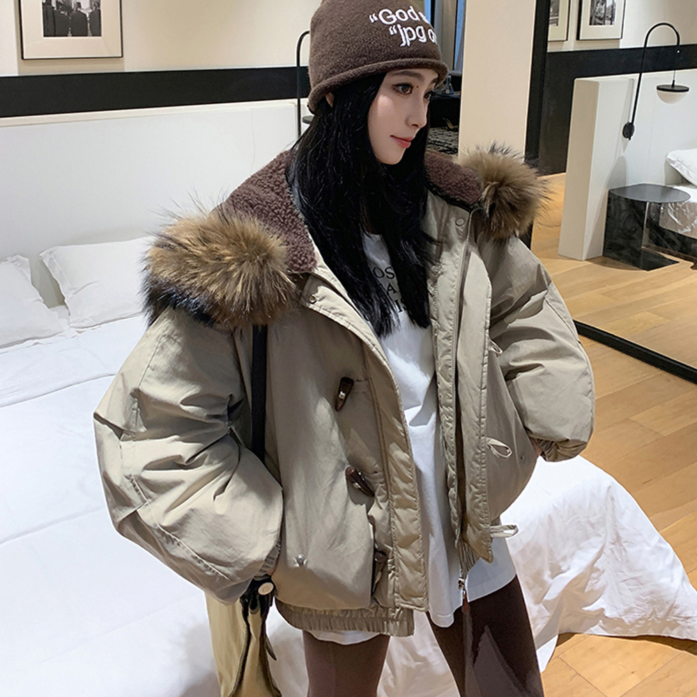 G126960_[퍼탈부착] 후드퍼 빵빵패딩 떡볶이단추 숏패딩점퍼 - 상품 이미지