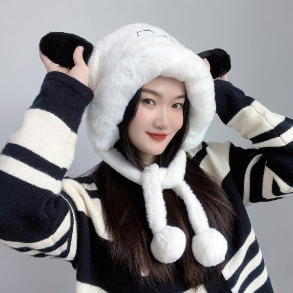 모자 겨울귀덮개 왕눈이 캐릭터 털귀다리모자 귀달이 귀덮개모자 방한모 방한털모자 털귀달이모자 - 메인 이미지