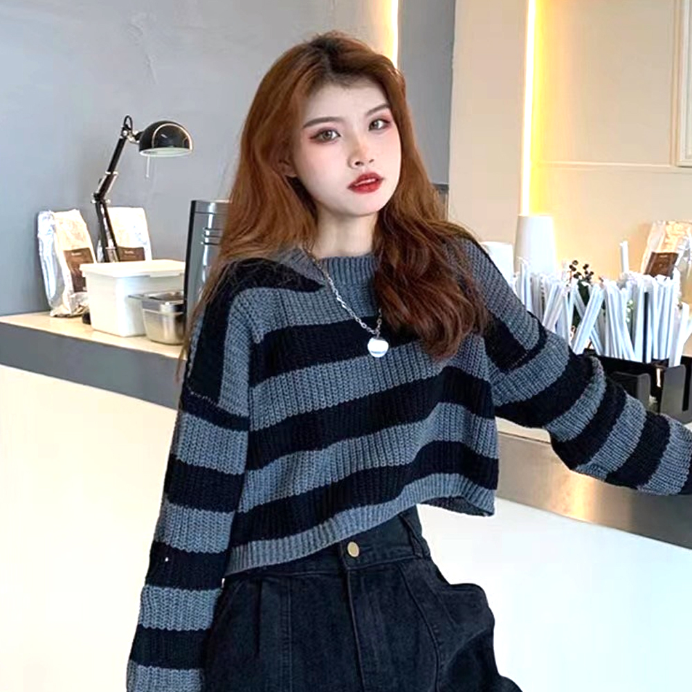마논 스트라이프 크롭 니트 SD-251144 - 상품 이미지