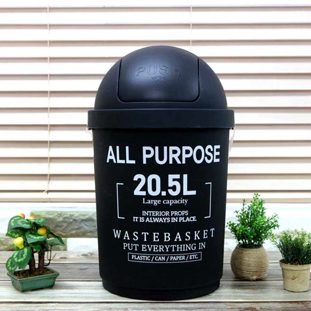 원형 푸쉬 휴지통 20.5L 쓰레기통 화장실휴지통 화장실쓰레기통 - 상품 이미지