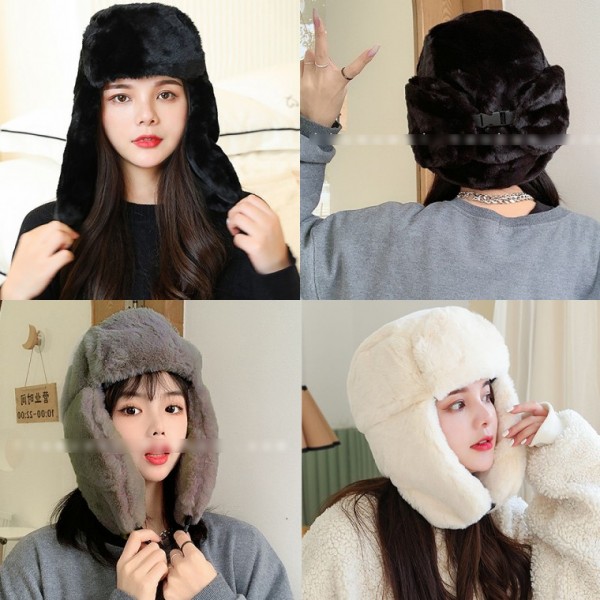 퍼 군밤아디트모자 털모자 귀마개 귀달이 방한 버클 여성모자 겨울모자 여성겨울모자 귀달이모자 - 메인 이미지