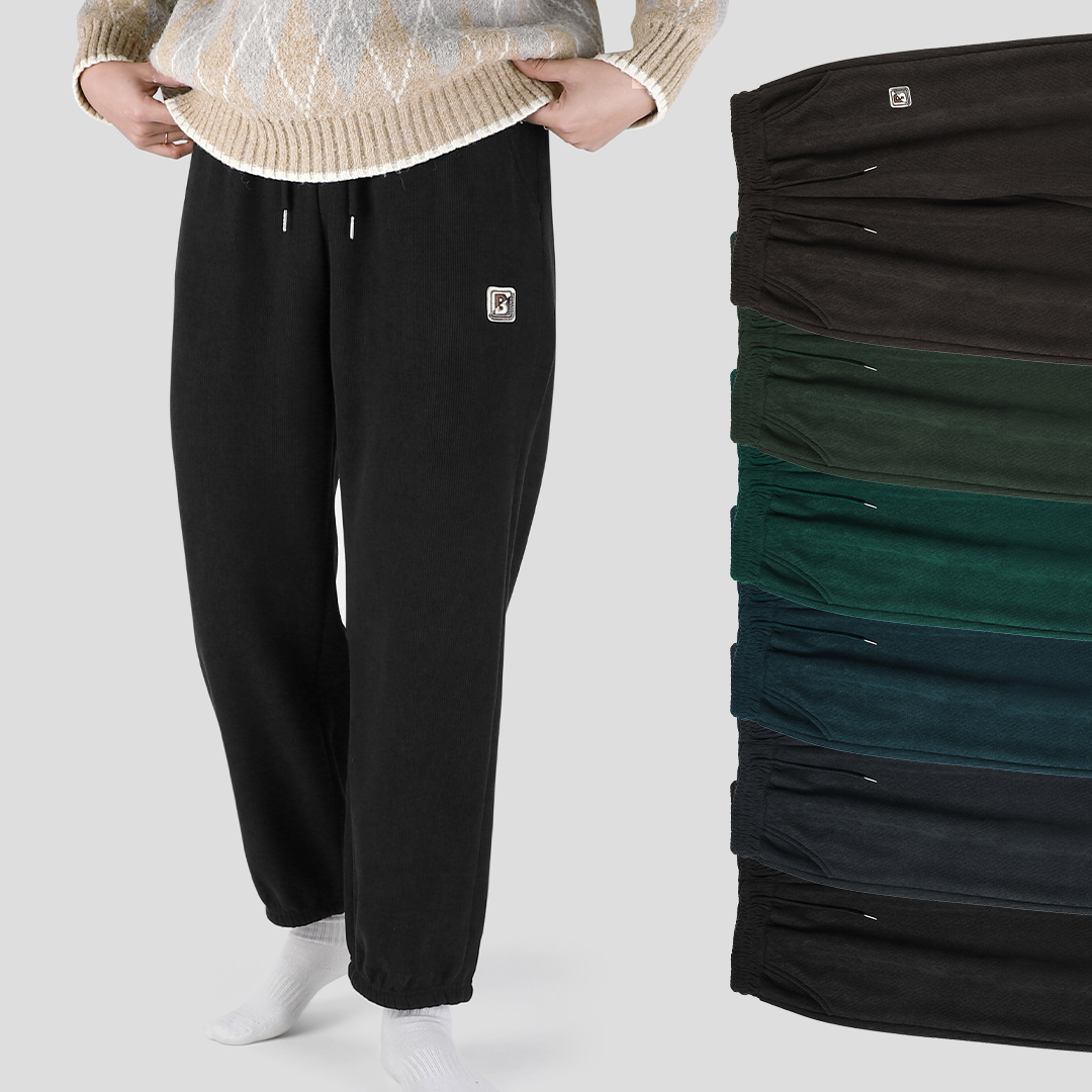촌캉스 겨울 기모 몸빼바지 골덴 김장바지 밴딩 조거팬츠 6color - 상품 이미지