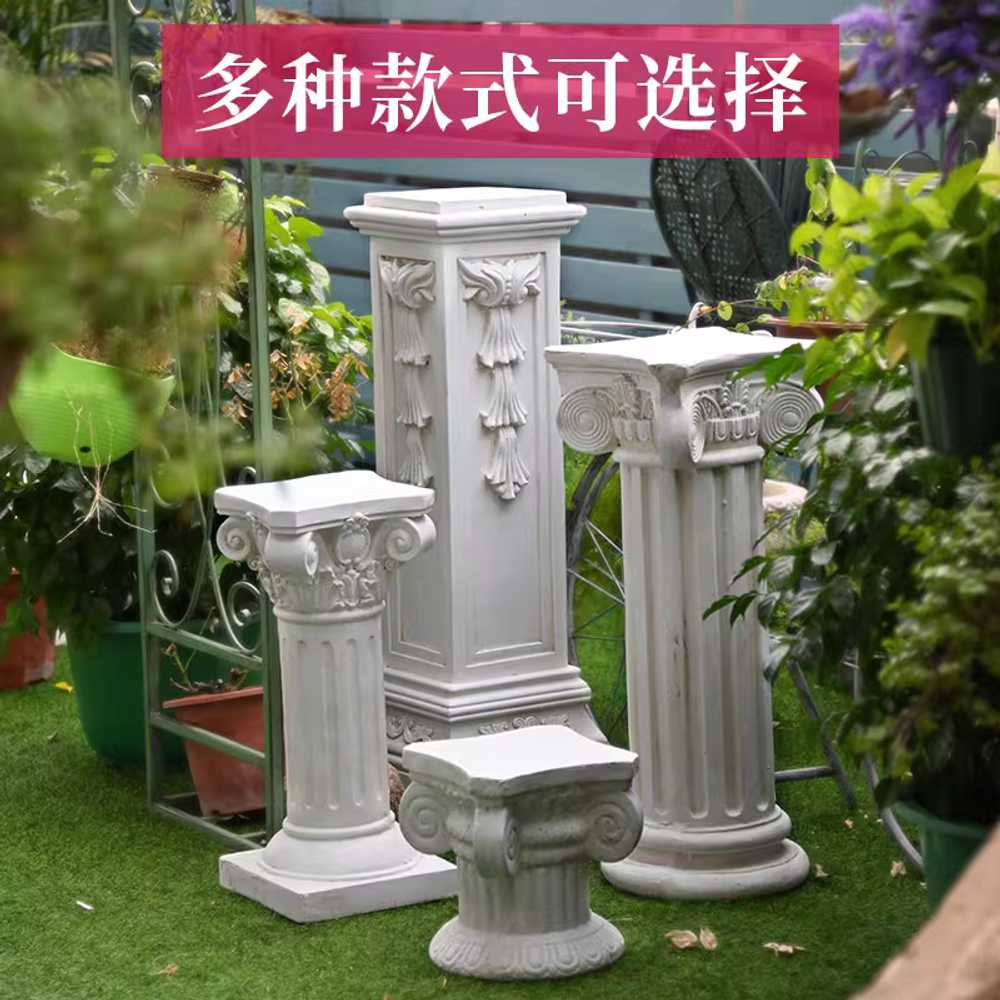 로마 화분 그리스 엔틱 야외 카페 유럽 소품 원형 꽃 54cm 기둥 - 상세 이미지 4