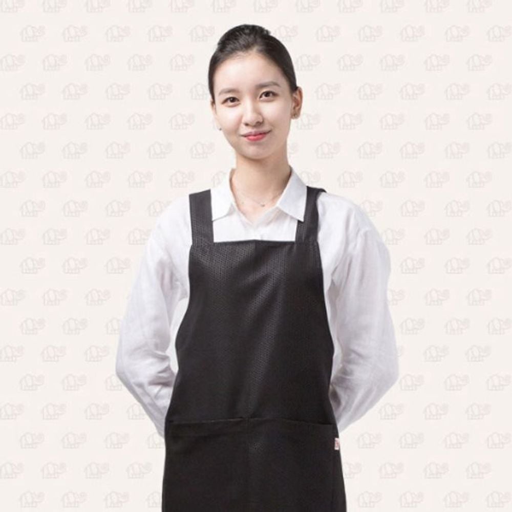 미용 앞치마 공방 미용실 카페 앞치마 벌집 블랙 - 메인 이미지