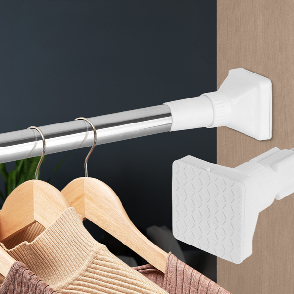 다용도 사각 압축봉 옷걸이 강력 압축봉 길이 조절 스텐 행거