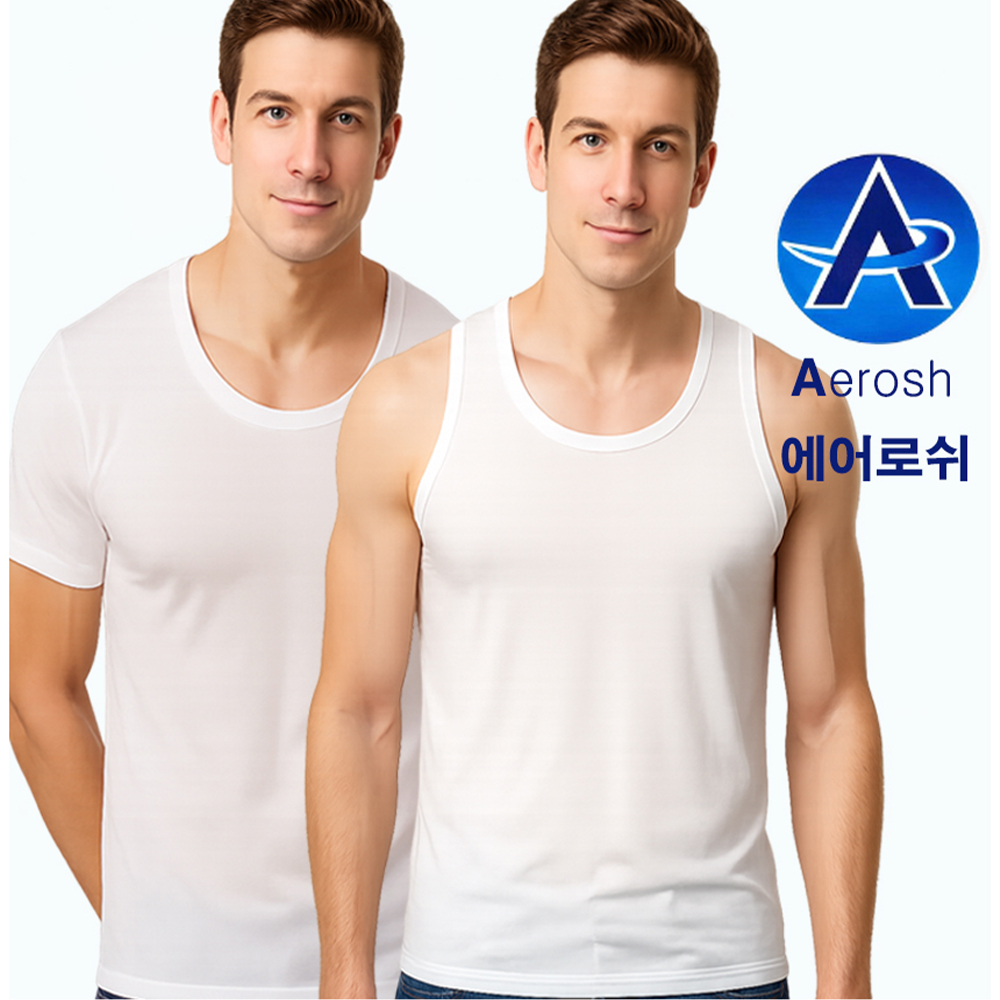 BYC 에어로쉬 남자 민소매 나시 반팔 런닝 - 상품 이미지