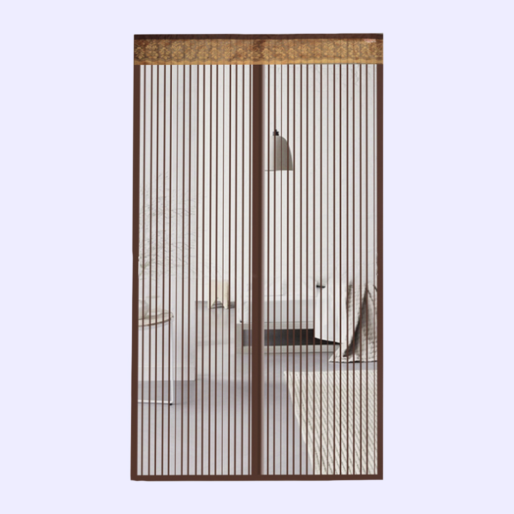 방문모기장 스트라이프 문 모기장(100x210cm)(브라운) 탈부착모기장 - 상세 이미지 2