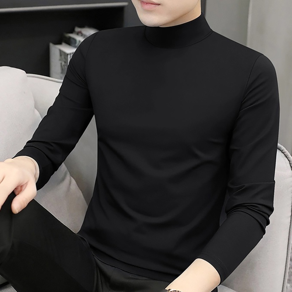 남성 반폴라티 긴팔 부드러운 이너티셔츠 - 상품 이미지
