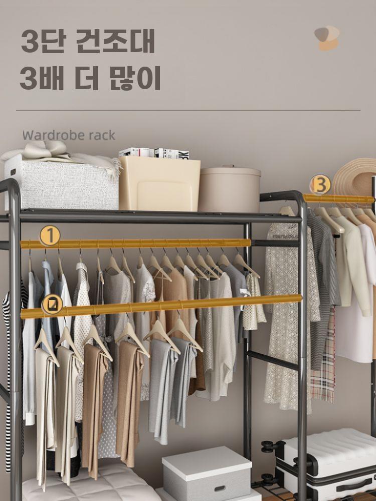 강화 철제 스틸 행거 조립형 옷장 수납형 간이 옷걸이 - 상세 이미지 5
