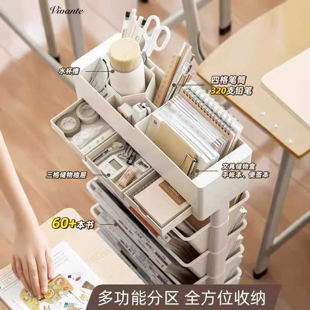 책상 옆 카트 틈새공간 북트롤리 정리함 다층 웨건 - 상세 이미지 2