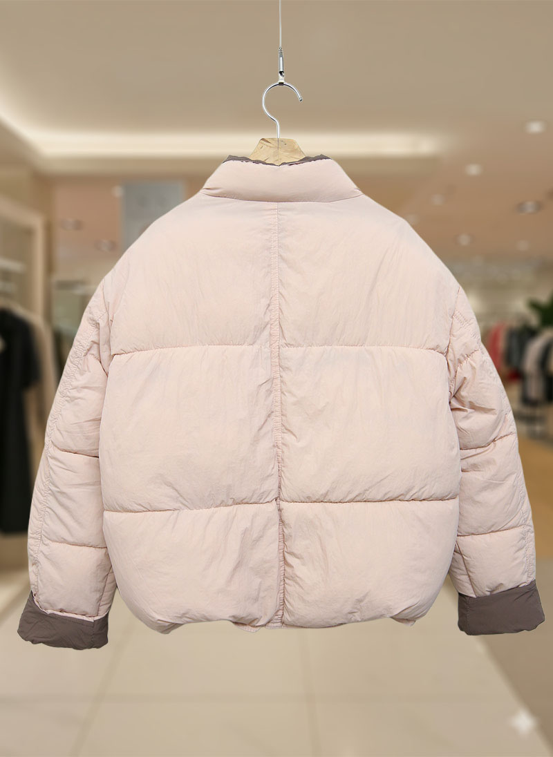 투톤 하이넥 배색 숏패딩 (3color) VWOPJP3EJ36 - 상세 이미지 4