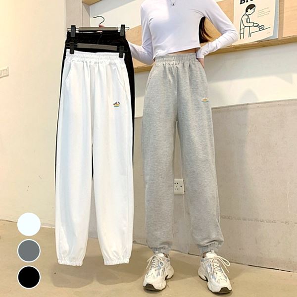 트레이닝 조거 URD-105 바지 자수 무지개 여성조거바지 조거바지 여자조거바지 조거팬츠 - 상품 이미지