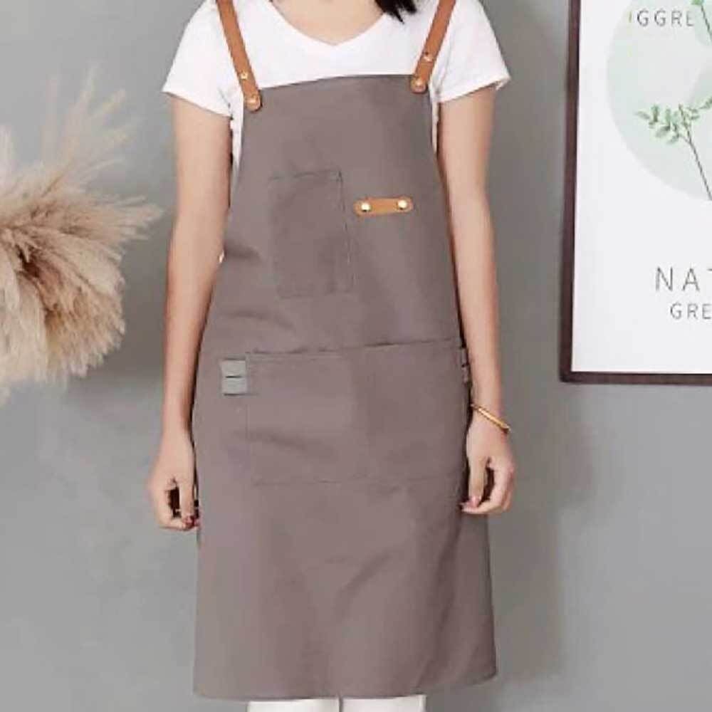 캔버스 앞치마 브라운 공방 데님 - 메인 이미지