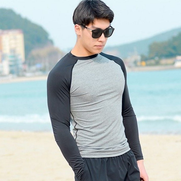 물놀이 남성 래쉬가드 상의 워터 남성 롱 슬리브 래쉬가드 스포츠 - 상품 이미지