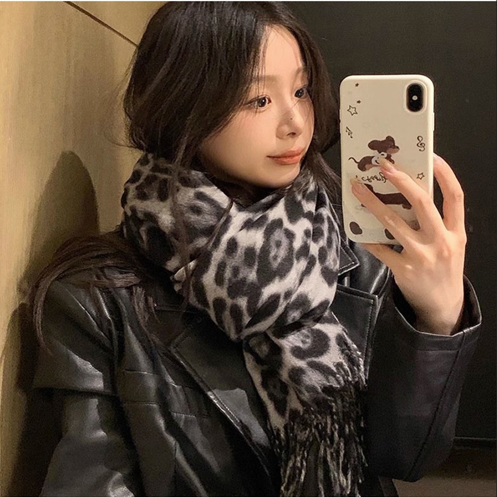 호피머플러 겨울 머플러 목도리 호피목도리 레오파드 - 상품 이미지