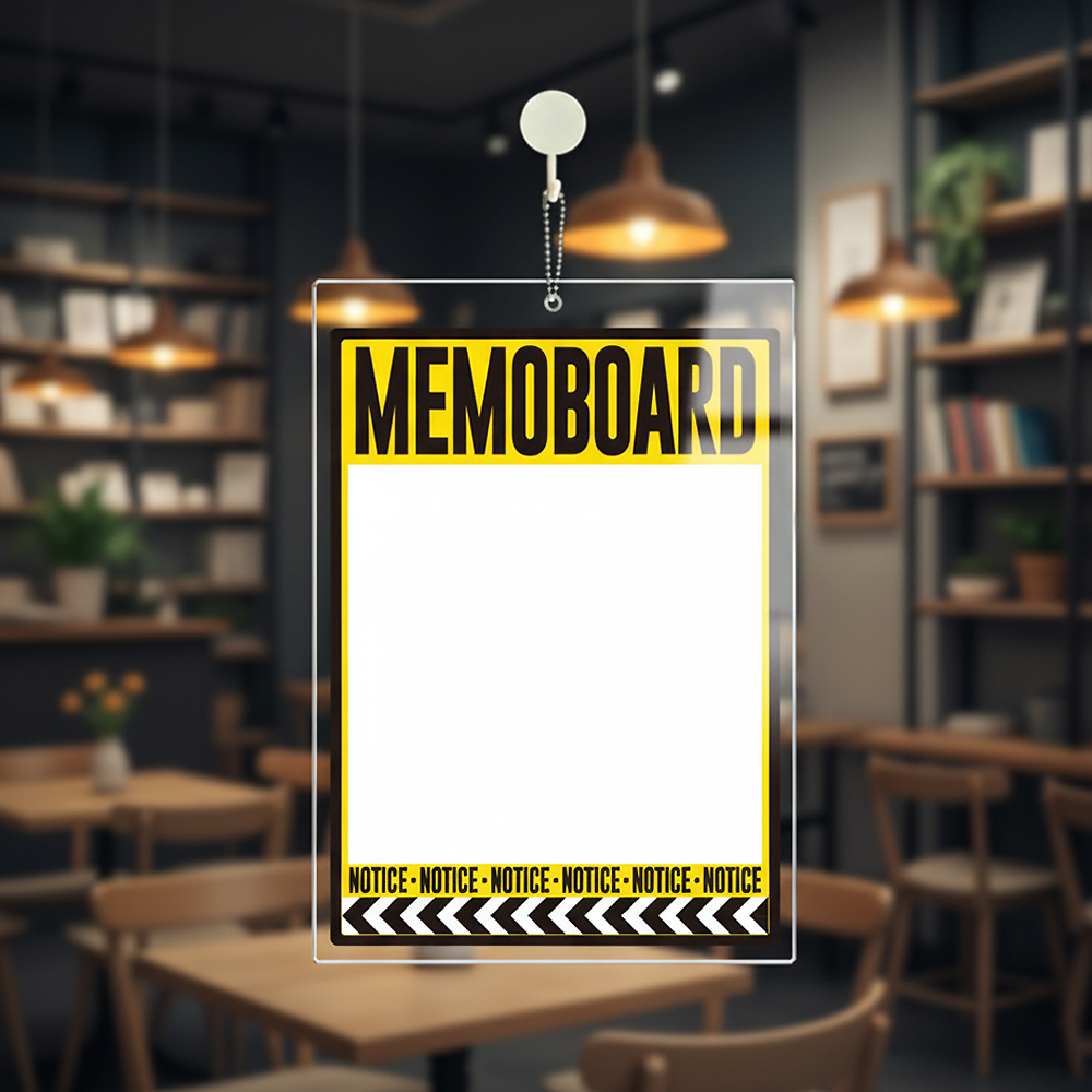 아크릴 걸이형 메모보드 MEMOBOARD1 알림 안내판 21x30cm 화이트판 - 메인 이미지