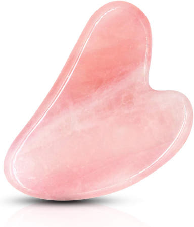 [해외]키만 구아샤 로즈 쿼츠 얼굴 스크래핑 마사지 도구 제이드 스톤 도구로 노화 방지 근육 스크래퍼 목 바디 릴랙싱을 위한 도구입니다 Pink