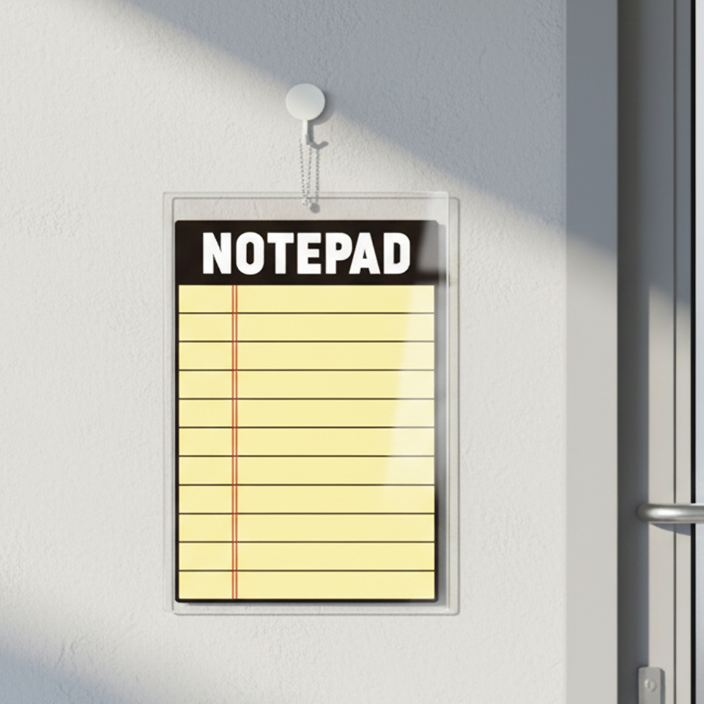아크릴 걸이형 메모보드 NOTEPAD1 알림 안내판 21x30cm 옐로우판 - 상품 이미지