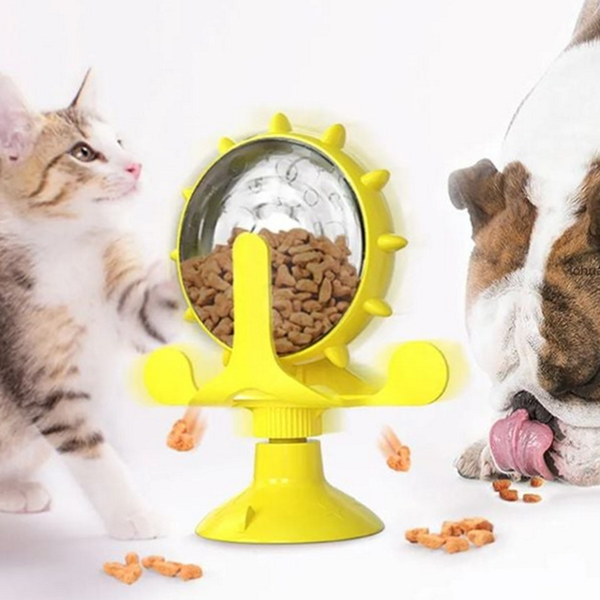 자동 고양이 급식기 회전 강아지 급식기 반려동물 급식