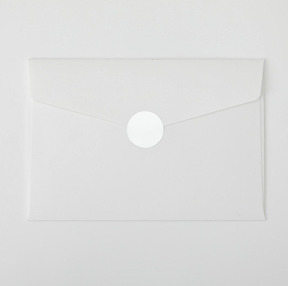 50p 실버 은박 원형 무지 심플 스티커 무광 웨딩 청첩장 봉투 25mm 이미지 2