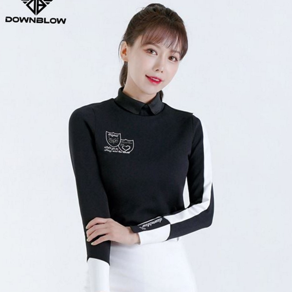 기능성 여성 골프 티셔츠 슬림 여성 골프 긴 팔 라운딩 - 상품 이미지