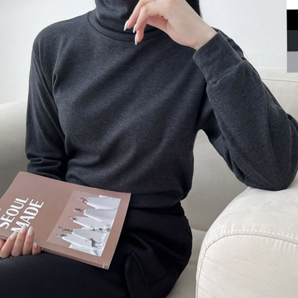 루즈핏 여성 목폴라 폴라티 데 여자 목폴라 폴라티 기본 간절기 - 상품 이미지