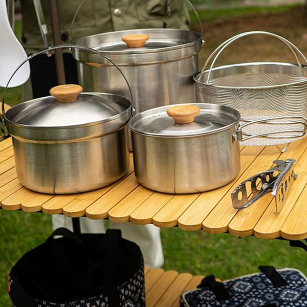 캠핑용 캠핑 코펠 세트 스텐 스테인레스 코펠 프라이팬 백패킹 휴대용