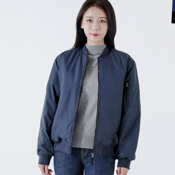 시보리 여자 항공 점퍼 블루종 여성 항공 점퍼 캐주얼 패딩 - 상품 이미지