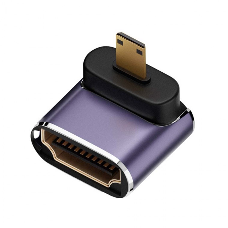 8K HDMI 2.1 변환젠더 꺾임형 고해상도 모니터 영상 - 상품 이미지