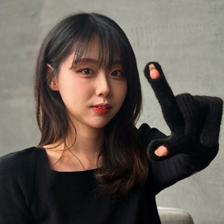 홍대스타일 엄지검지 손가락구멍 스마트폰터치장갑 핑거홀골지성인남녀눈꽃겨울롱니트털스포츠여성방한용품 - 상품 이미지