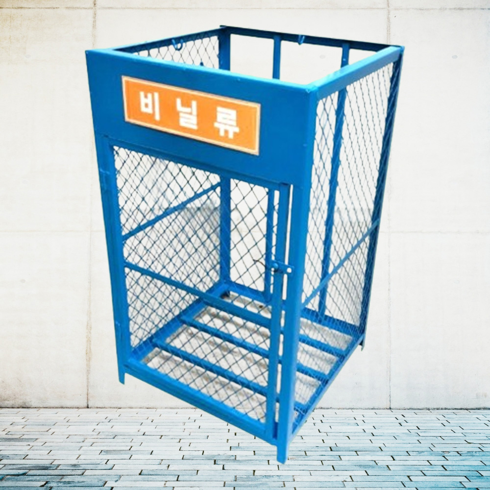 철재 망 분리수거 스탠드 80L 1구 아파트 450 450 770mm - 메인 이미지