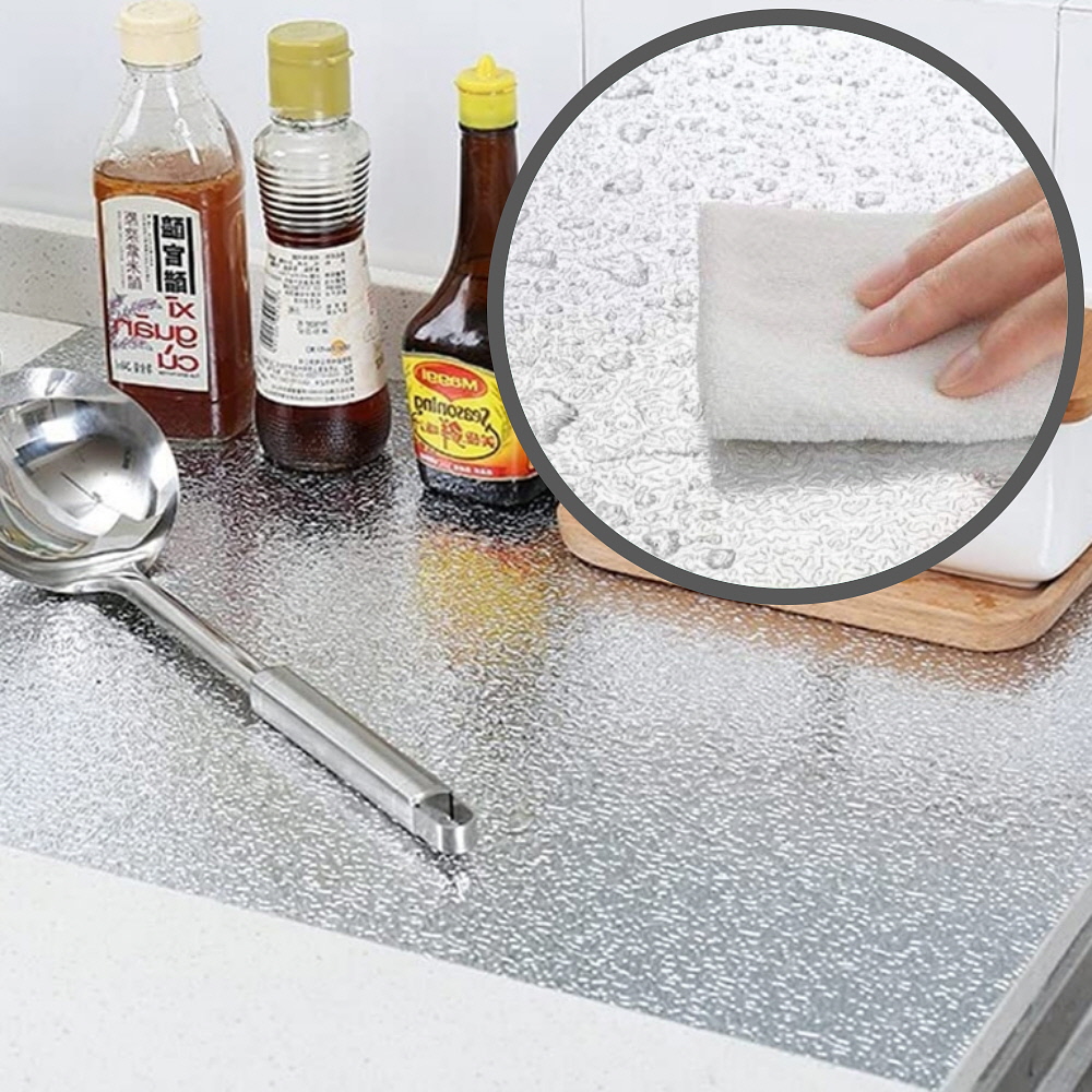 주방 알루미늄 은박 방수 싱크대 오염 기름 방지 시트지 - 상세 이미지 2