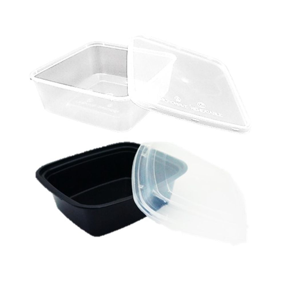 PP 내열용기 15번 사각 1칸 검정 175x120x40mm 500개 - 메인 이미지
