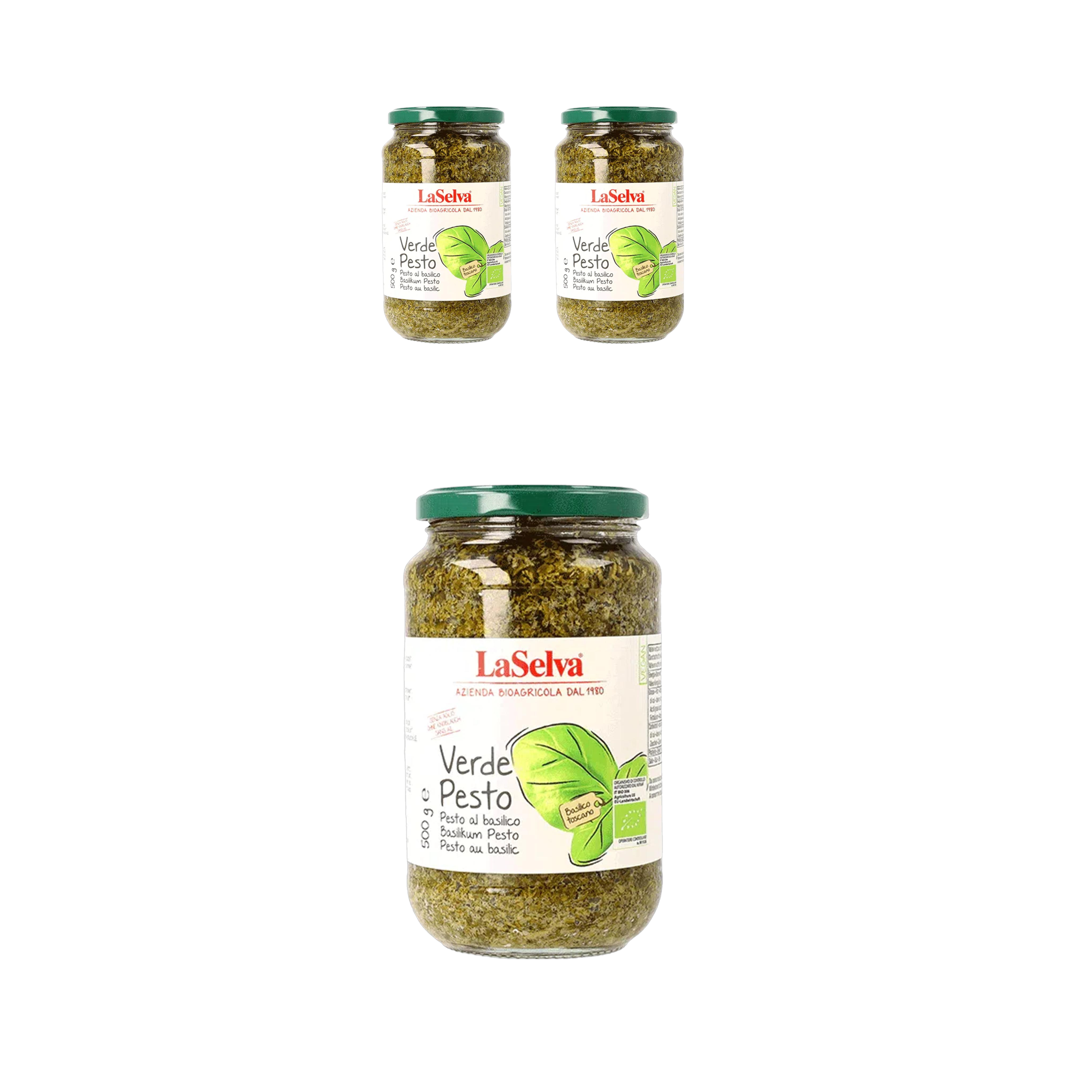 라셀바 이탈리아 100% 무설탕 유기농 바질 페스토 소스 500g, 3개 - 상품 이미지