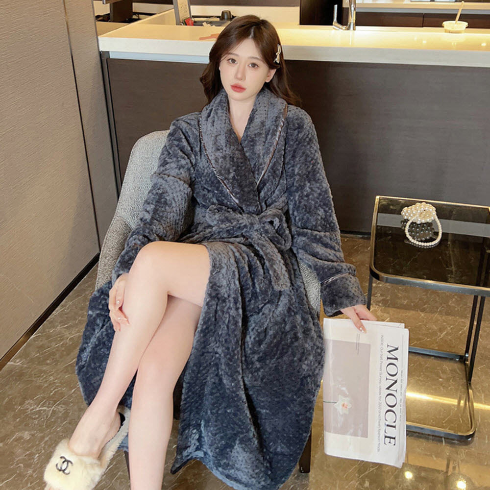 극세사 호텔 샤워 가운 수면 커플 잠옷 목욕 가운 골프 로브 - 상세 이미지 2
