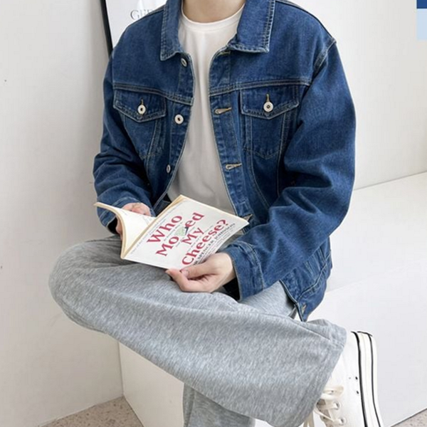 루즈핏 남성 데님 자켓 오버핏 남성 청 자켓 데 간절기 - 상품 이미지