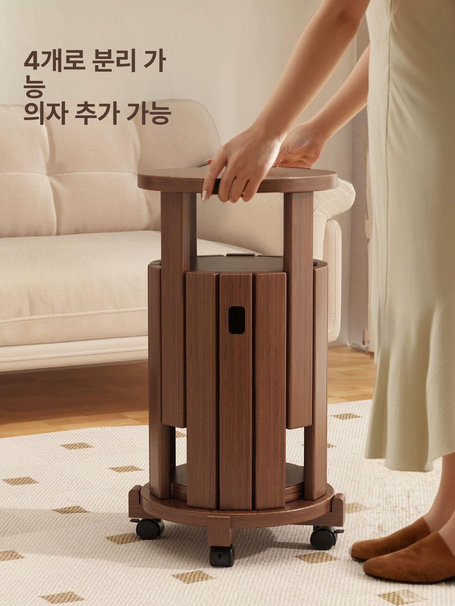 원목 스태킹 원목스툴 접이식스툴 원형스툴 스툴의자 동물스툴 월넛 바퀴 쿠키 5년 바닥 매트 A - 상세 이미지 3