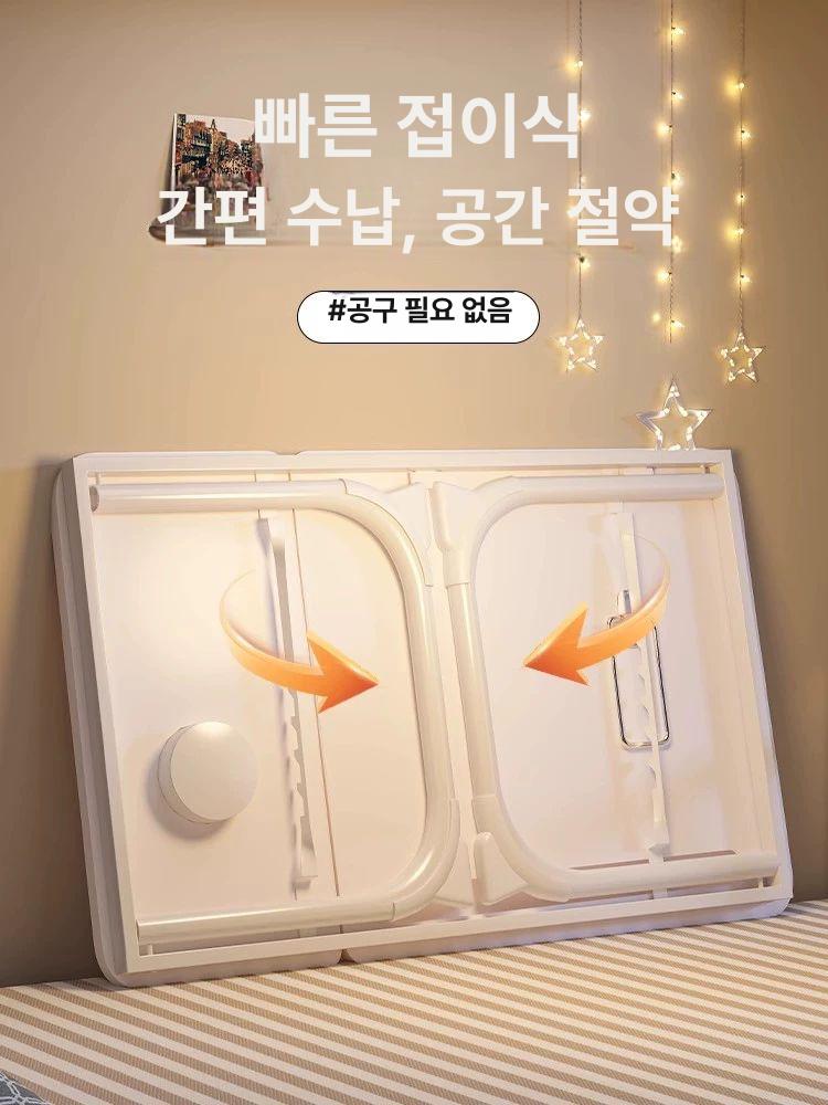 침대용 접이식 소형 노트북 책상 학생용 독서 탁자 공부 블랙월넛 L급 보강 - 상세 이미지 5