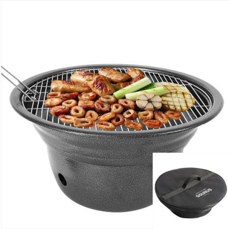 꾸버스 로스터 바베큐그릴 +가방SET 식당 업소용 야외 캠핑 화로대 숯불 직화 BBQ