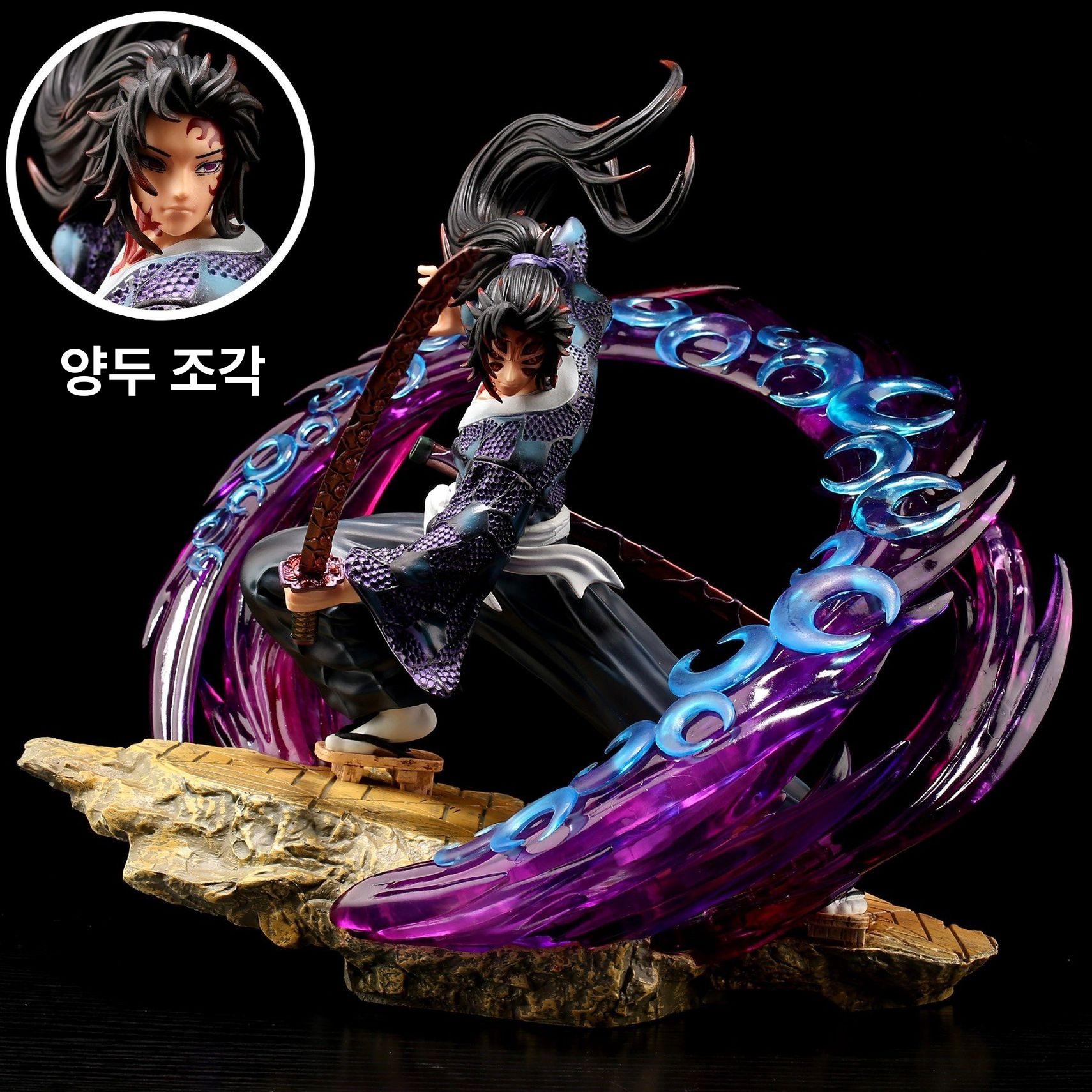 귀멸의칼날 세트 블랙시노 이타치 쿄쥬로 아카자 모델 선물 이즈국이 이치고 약22cm 조명 포함 고화질 피규어 - 상세 이미지 5