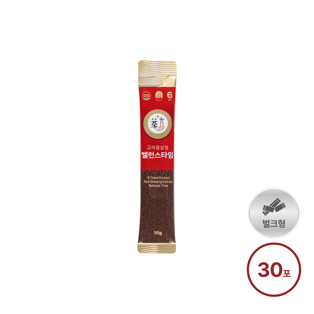 PNBG 풍년보감 6년근 고려홍삼정 밸런스타임 홍삼스틱 10g x 30포 벌크포장 제품 이미지