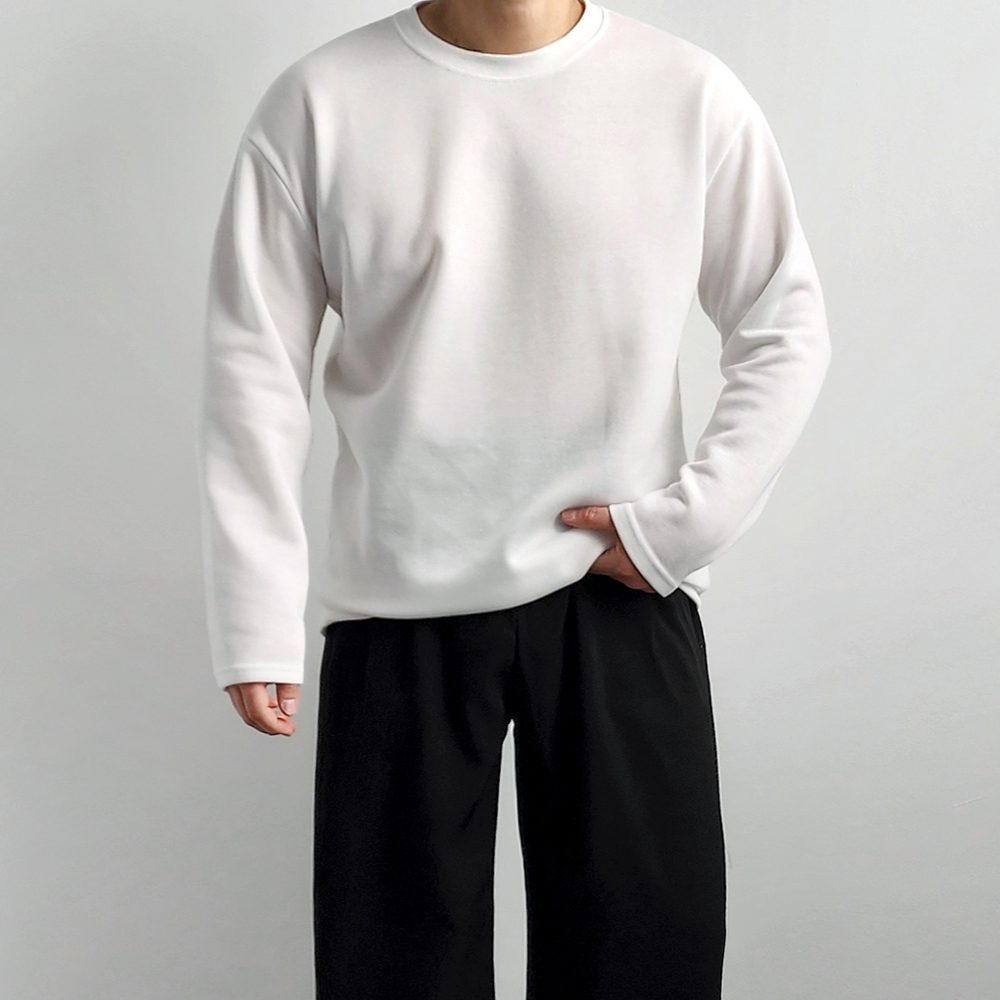 흰색면티 기모 남자흰티 남자빅사이즈 무지티 제품 이미지