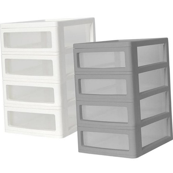 플라스틱 4단 서랍장 미니 투명 서랍장 다용도 소형
