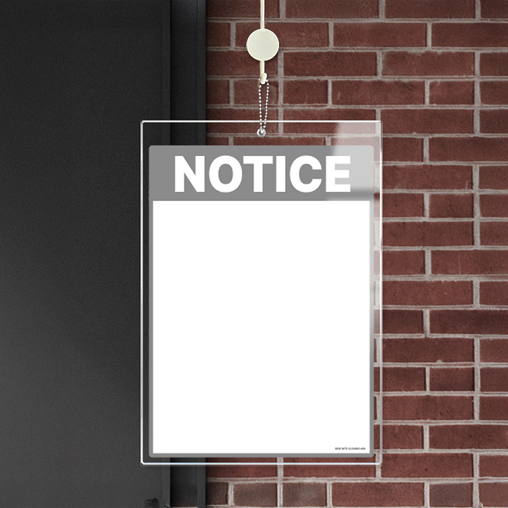 아크릴 걸이형 메모보드 NOTICE6 알림 안내판 21x30cm 화이트판 - 상품 이미지
