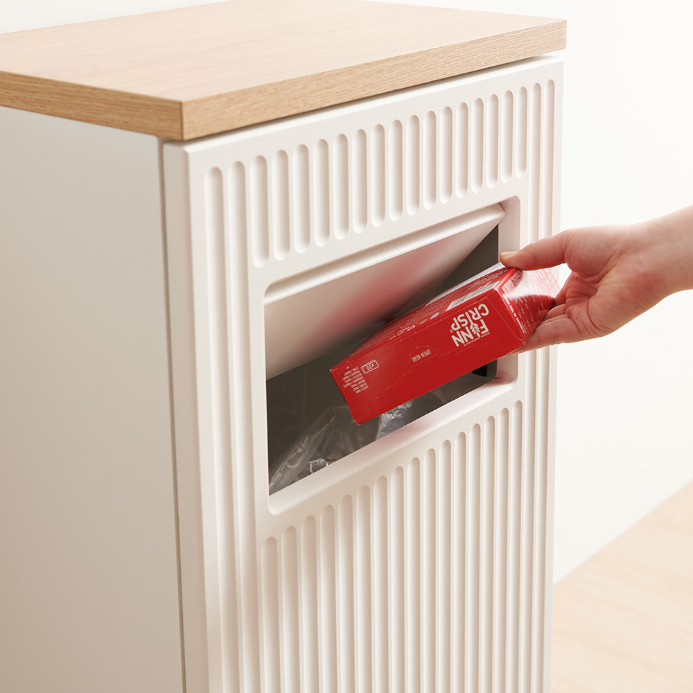 인테리어 분리수거수납장 재활용 분리형 대용량 사무실 카페 수납장 1구, 화이트