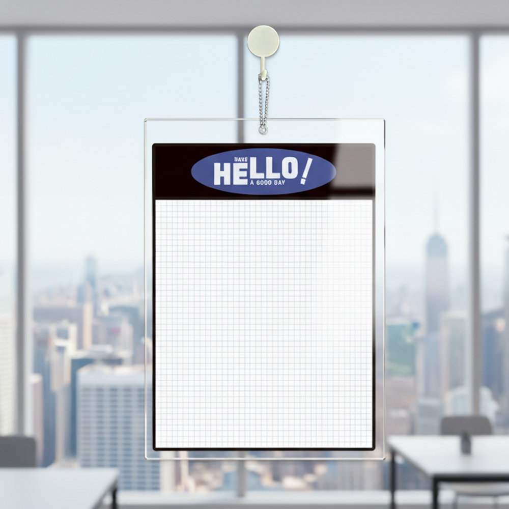 아크릴 걸이형 메모보드 HELLO1 알림 안내판 21x30cm 화이트판 - 메인 이미지