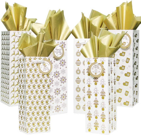 [해외]루루 홈 12개 황금 병 선물 가방 휴지 헤비 듀티 크리스마스 커버 연말 장식용 태그 파티 혜택