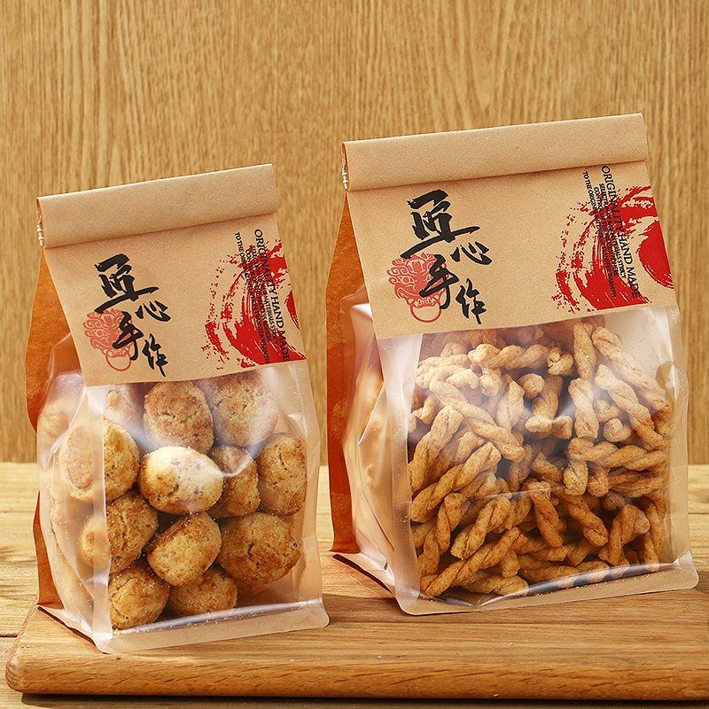 예쁜 빵집 포장지 빵 포장 비닐 대용량 투명 식빵 봉지 쿠키 비스킷 종이 봉투 한자 - 상품 이미지